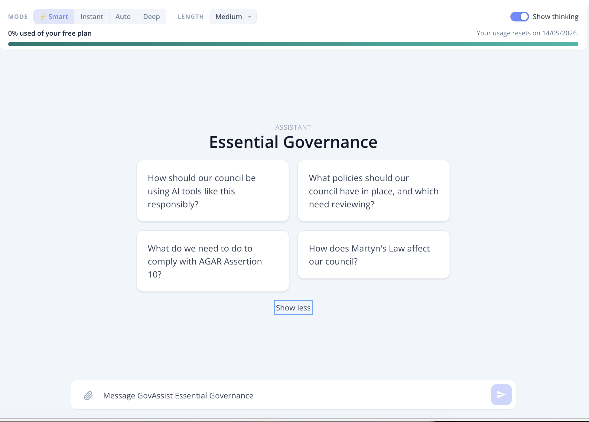 GovAssist AI chat